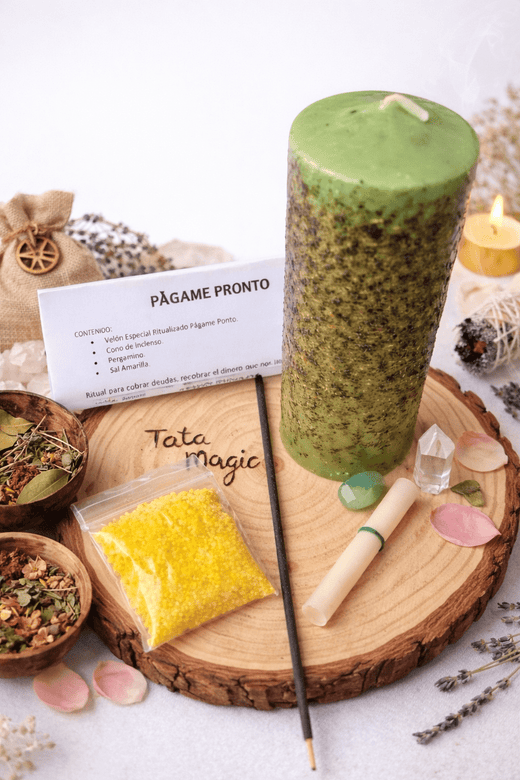 Velón Págame Pronto – Ritual para Cobrar Deudas y Recuperar tu Dinero VelasTienda esotérica Málaga - La Tienda de Tata Magic: tienda Esotérica en Málaga