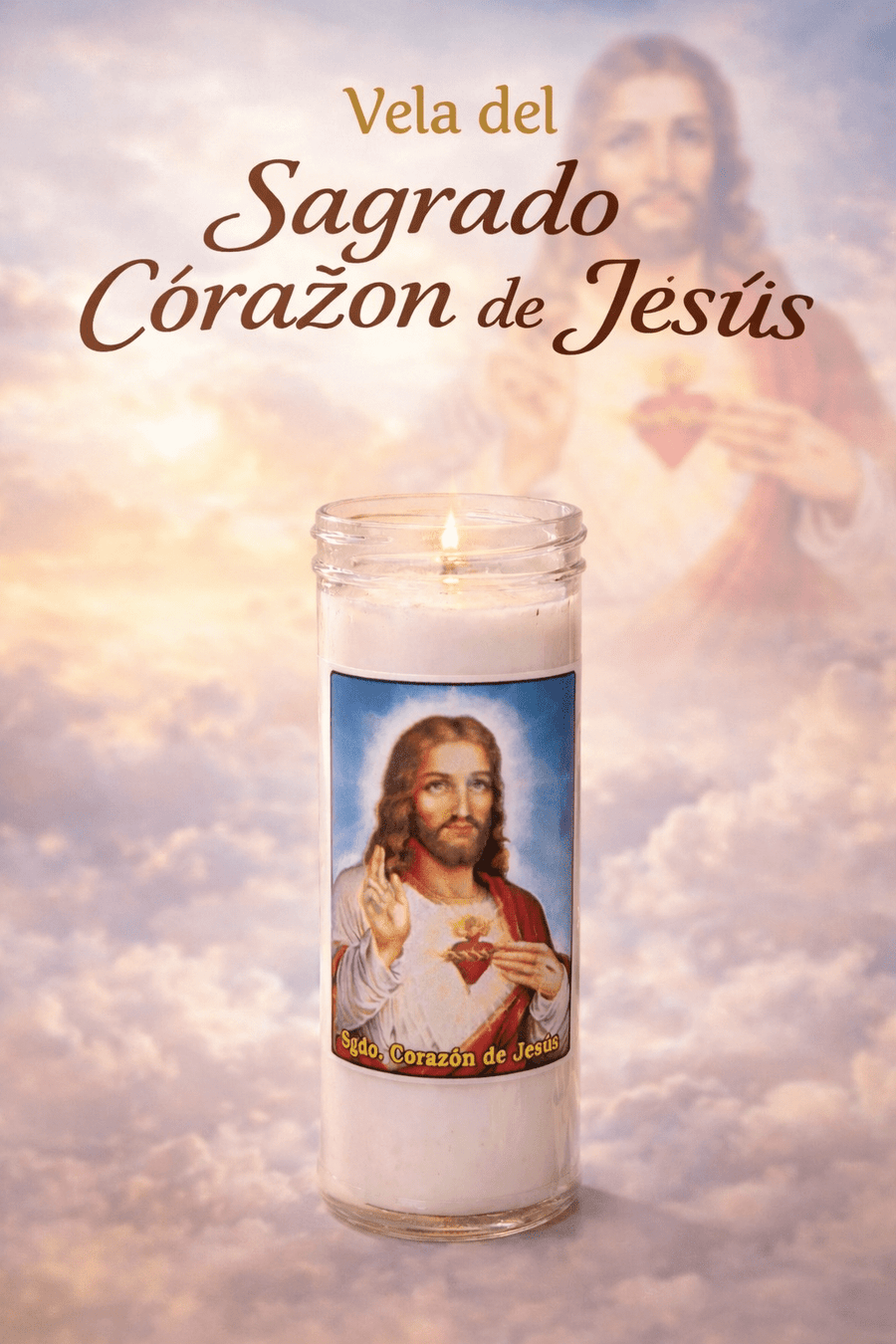 Velón Sagrado Corazón de Jesús | Vela Devocional para Oración y Protección VelasTienda esotérica Málaga - La Tienda de Tata Magic: tienda Esotérica en Málaga