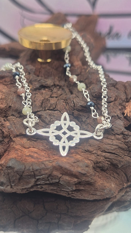 Pulsera Nudo Bruja Turmalina Plata 925