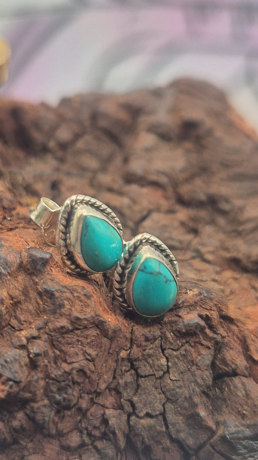 Pendientes Plata 925 Turquesa Lágrima