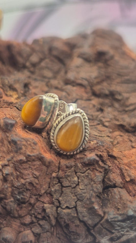 Pendientes Plata 925 Ojo Tigre Lágrima