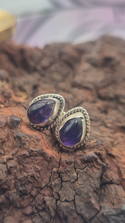 Pendientes Plata 925 Amatista Lágrima