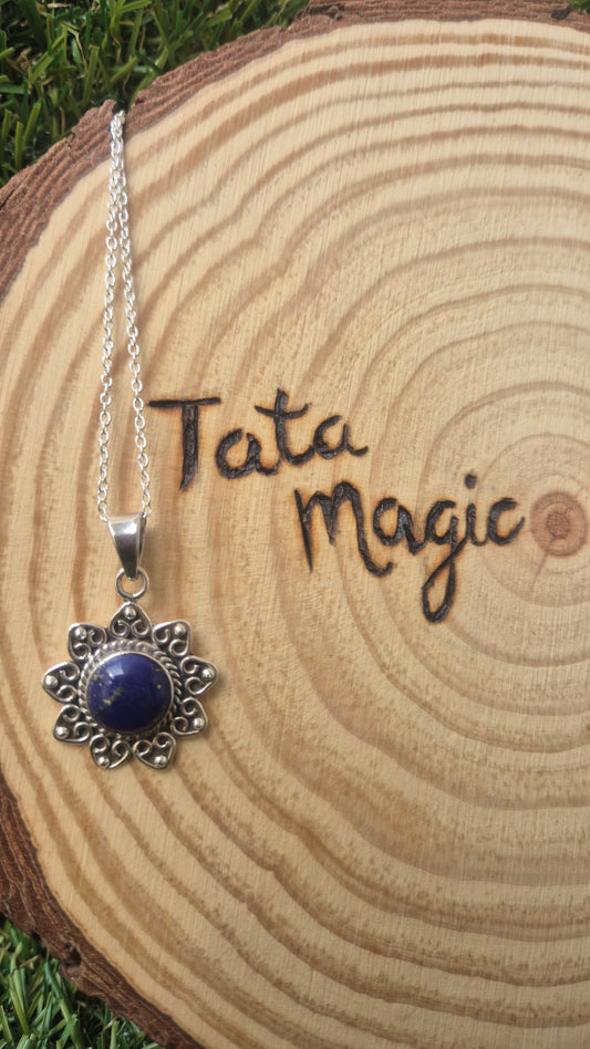 Colgante lapislázuli plata com cadena consagrado