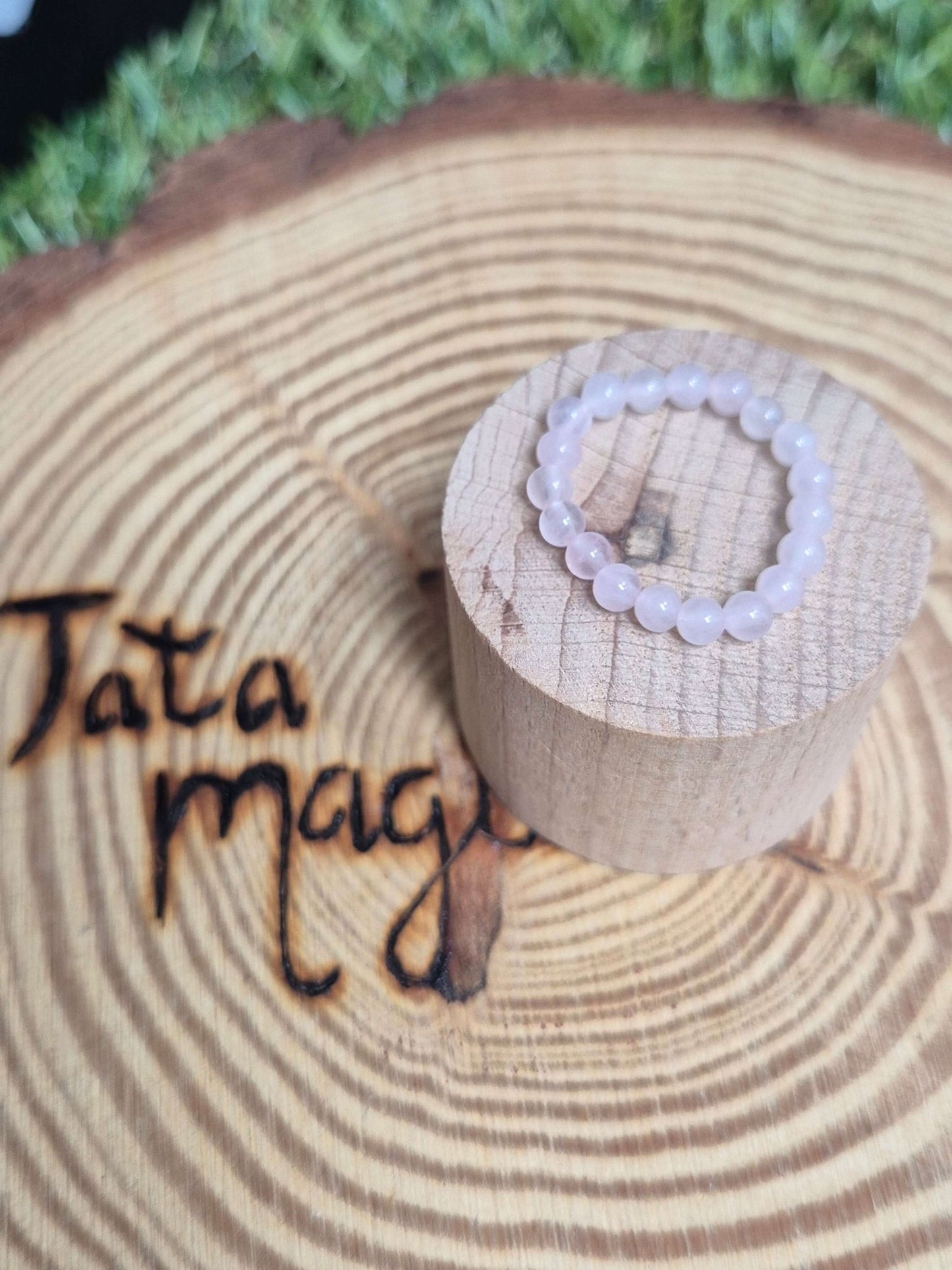 Anillo elástico cuarzo rosa JoyeriamineralesanillosTienda esotérica Málaga - La Tienda de Tata Magic: tienda Esotérica en Málaga