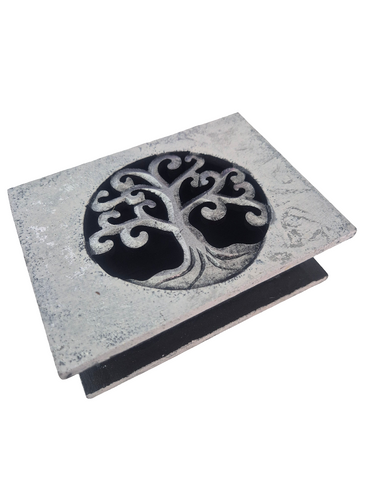 Caja Madera Árbol de la Vida Dorada