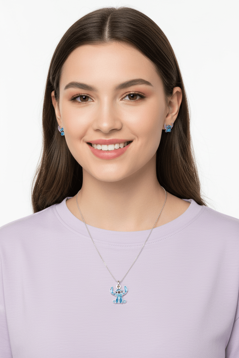 Conjunto Stitch Pendientes y Colgante Plata — Joya Friki Disney con Alma Conjuntos de JoyeríaTienda esotérica Málaga - La Tienda de Tata Magic: tienda Esotérica en Málaga