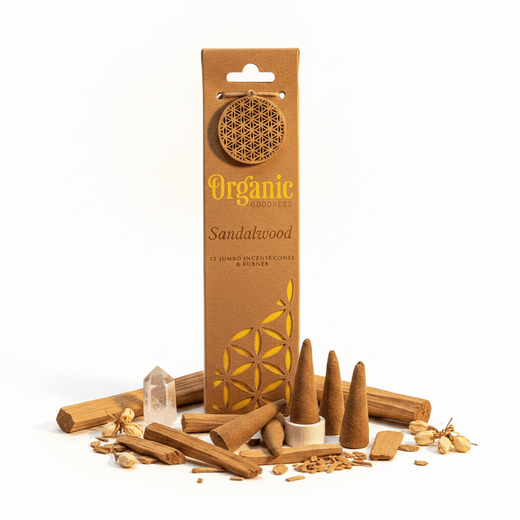 Conos Incienso Sándalo Organic Goodness — El Aroma Sagrado de la Meditación Inciensos ConoTienda esotérica Málaga - La Tienda de Tata Magic: tienda Esotérica en Málaga