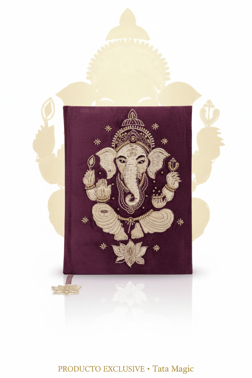 Libreta Ganesha de Terciopelo y Pedrería — Diario Espiritual Regalos EspiritualesTienda esotérica Málaga - La Tienda de Tata Magic: tienda Esotérica en Málaga