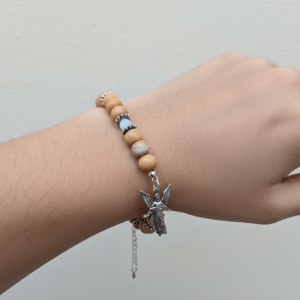 Pulsera Arcángel Gabriel con Piedra Luna Arcoíris y Bergamota | Comunicación y Claridad Pulseras EsotéricasTienda esotérica Málaga - Tata Magic: tienda Esotérica en Málaga