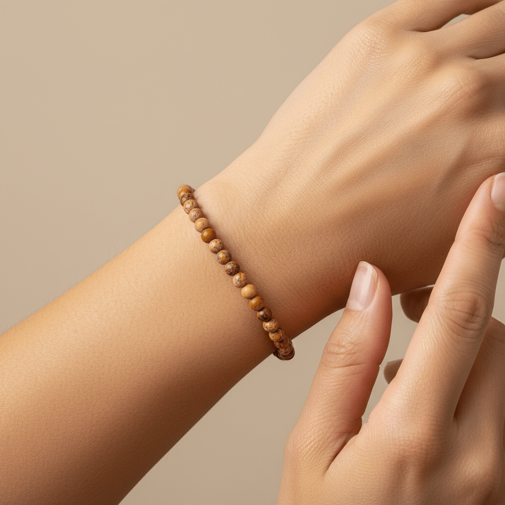 Pulsera Mineral Jaspe Madera 4mm Joyería / PulserasTienda esotérica Málaga - Tata Magic: tienda Esotérica en Málaga