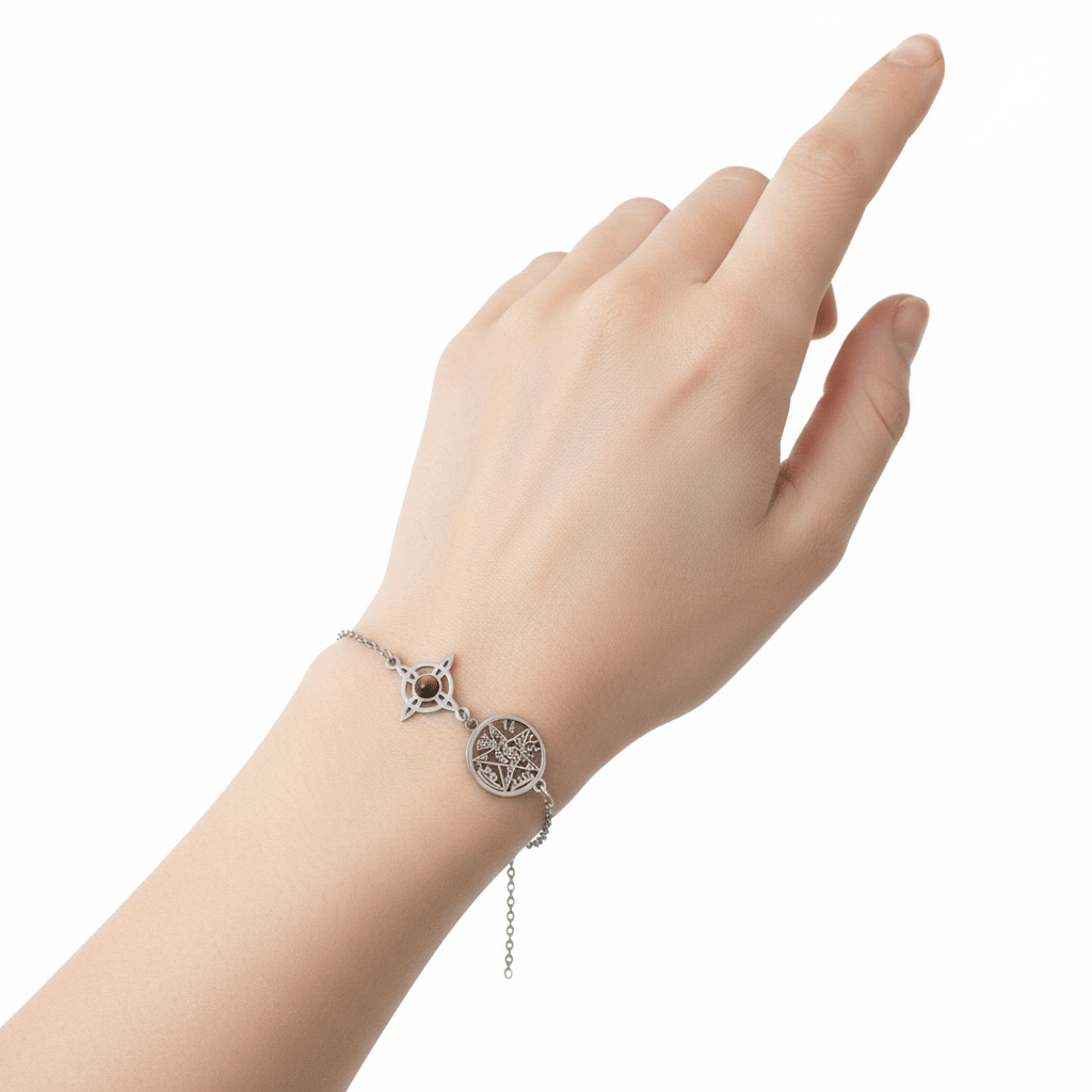 Pulsera Acero Doble Protección Ojo de Tigre Consagrada Joyería / PulserasTienda esotérica Málaga - Tata Magic: tienda Esotérica en Málaga