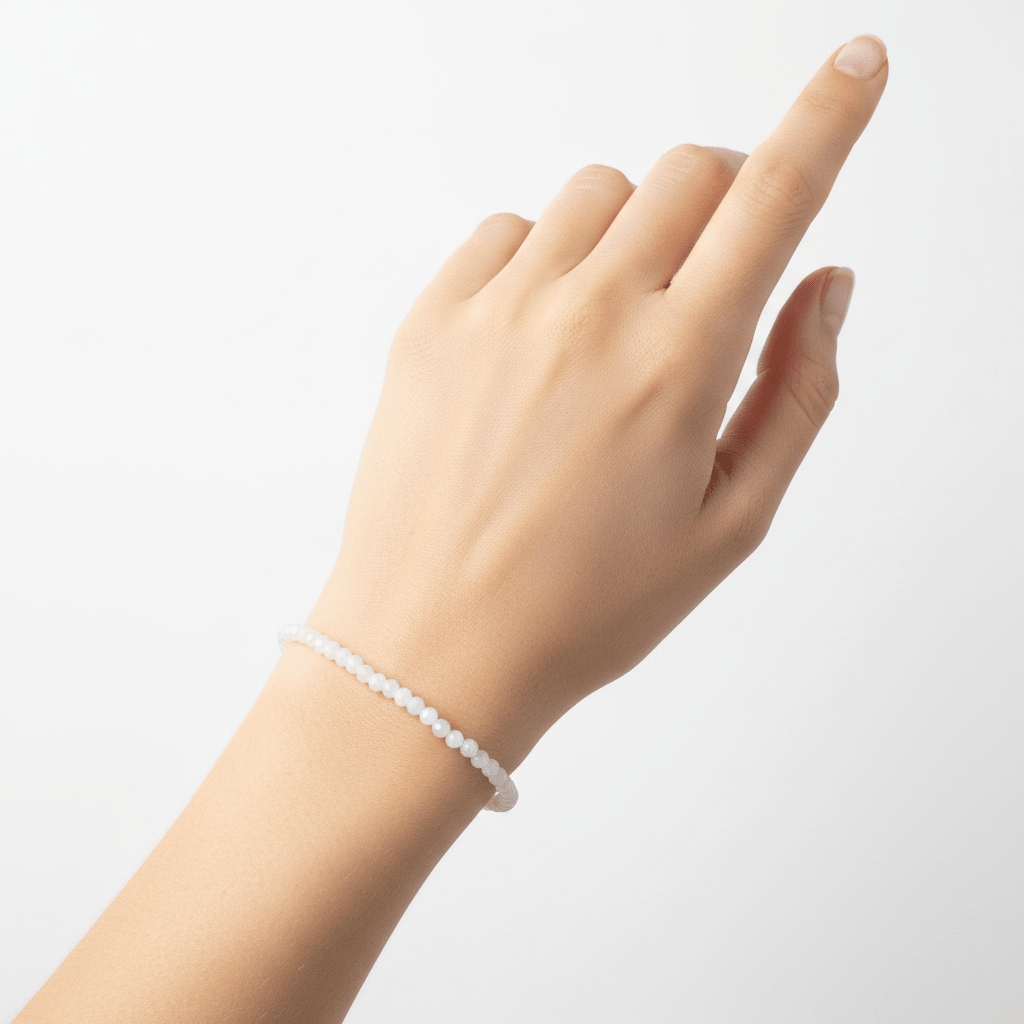 Pulsera Piedra Luna Facetada 3mm | Intuición, Magia y Feminidad Lunar Pulseras de MineralesTienda esotérica Málaga - Tata Magic: tienda Esotérica en Málaga