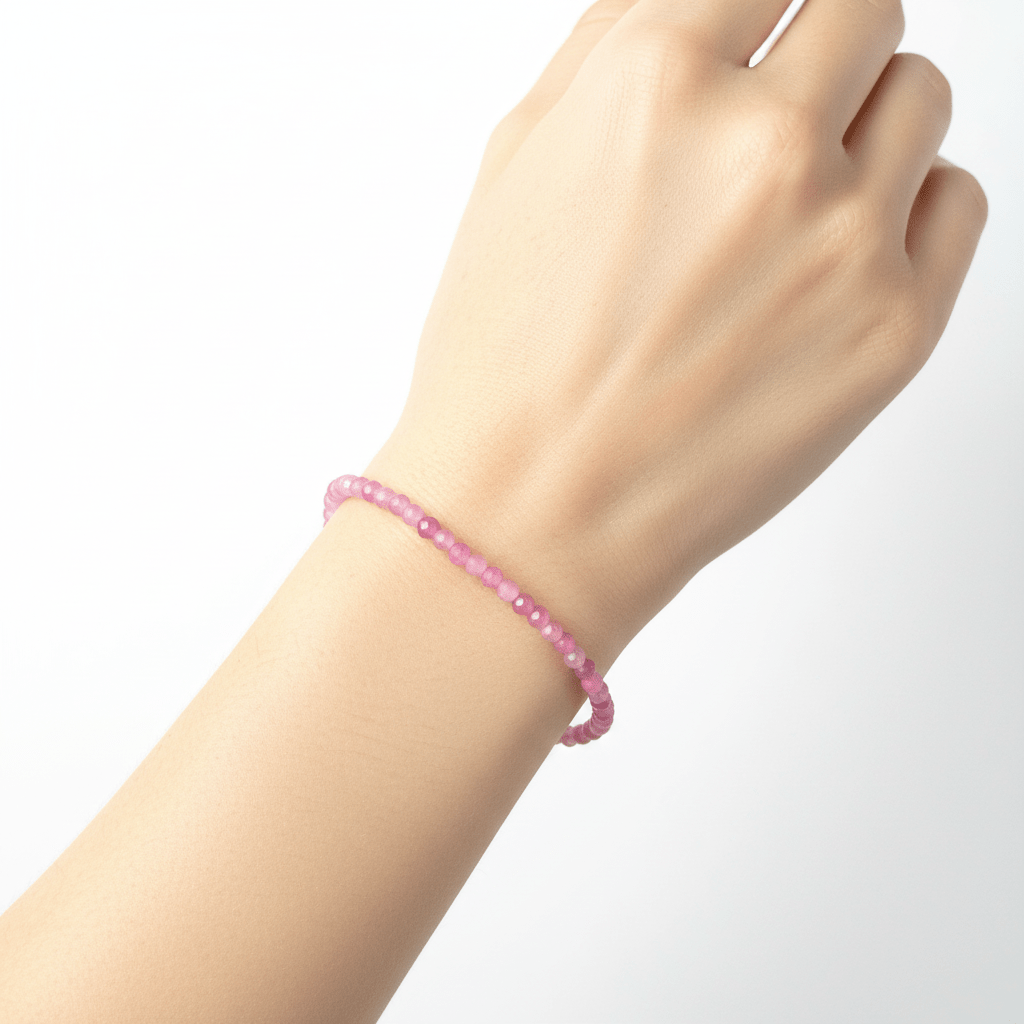 Pulsera Turmalina Rosa Facetada 3mm | Amor Propio, Ternura y Equilibrio Emocional Pulseras de MineralesTienda esotérica Málaga - Tata Magic: tienda Esotérica en Málaga