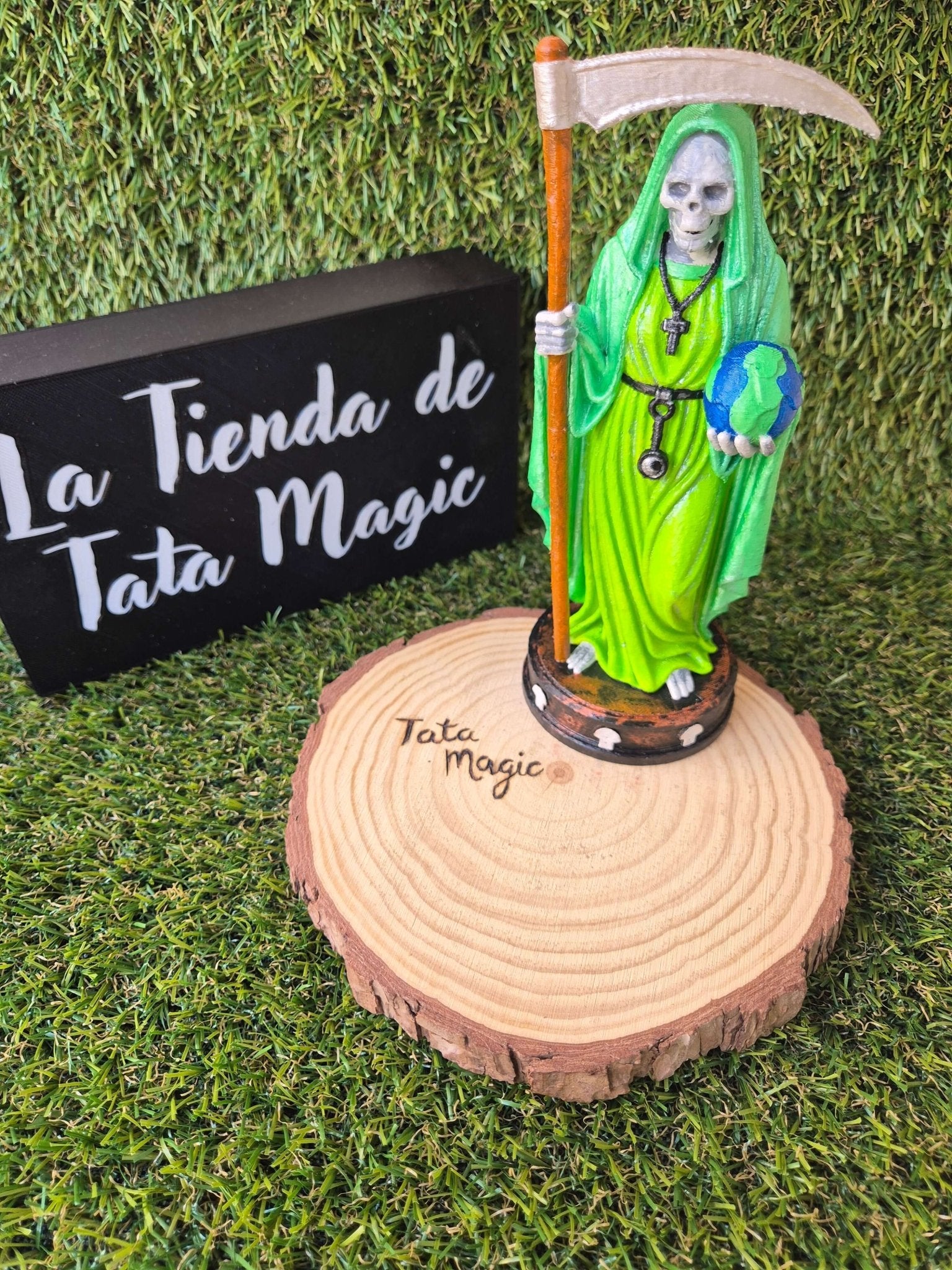 Santa Muerte Salud con carga 20cm - Imagen ritualizada Exclusiva Tata Magic Tienda esotérica Málaga - La Tienda de Tata Magic: tienda Esotérica en Málaga