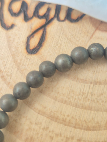 Pulsera de Pirita 4mm - Abundancia, Éxito y Protección