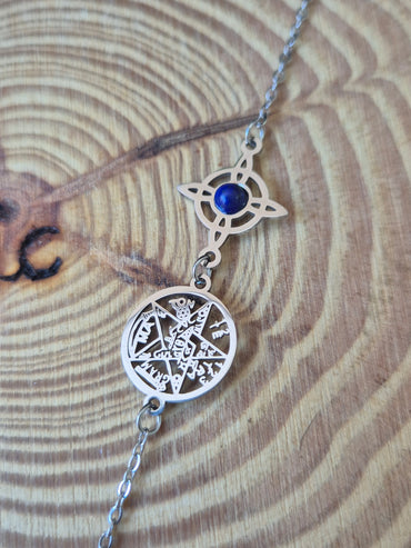 Pulsera Acero Doble Protección Lapislazuli Consagrada