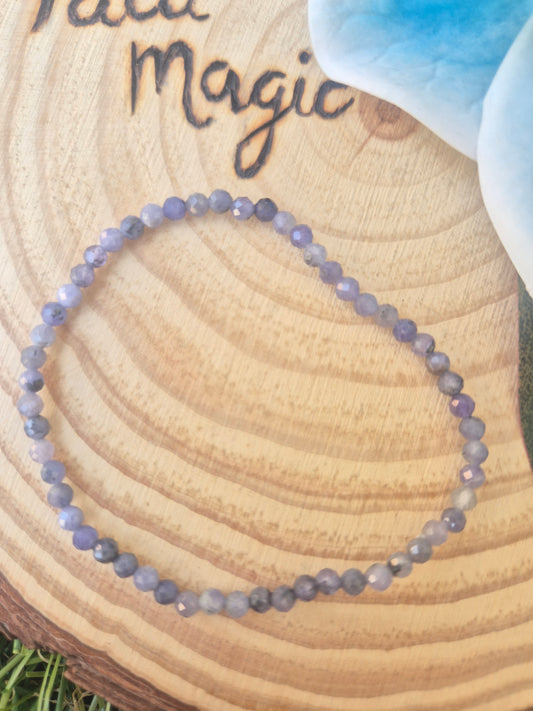 Pulsera de Tanzanita Facetada 3mm - Equilibrio Emocional, Calma y Transformación