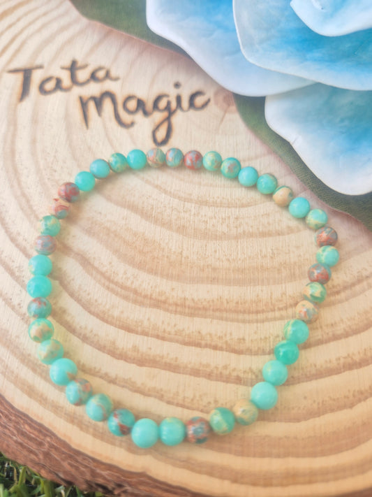 Pulsera Jaspe Africano Turquesa - Equilibrio, Protección y Espiritualidad