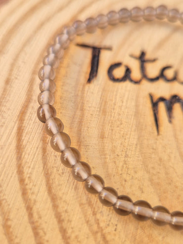Pulsera de Cuarzo Ahumado de 4mm - Protección y Equilibrio Energético