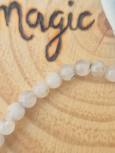 Pulsera Piedra Luna 5mm - Intuición y Energía Lunar