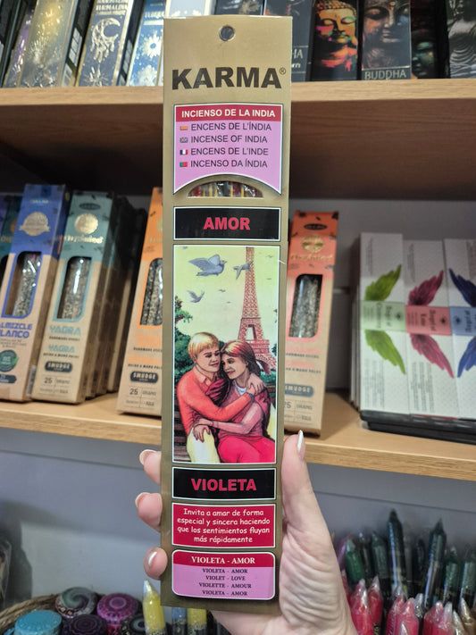 Incienso amor violeta de karma