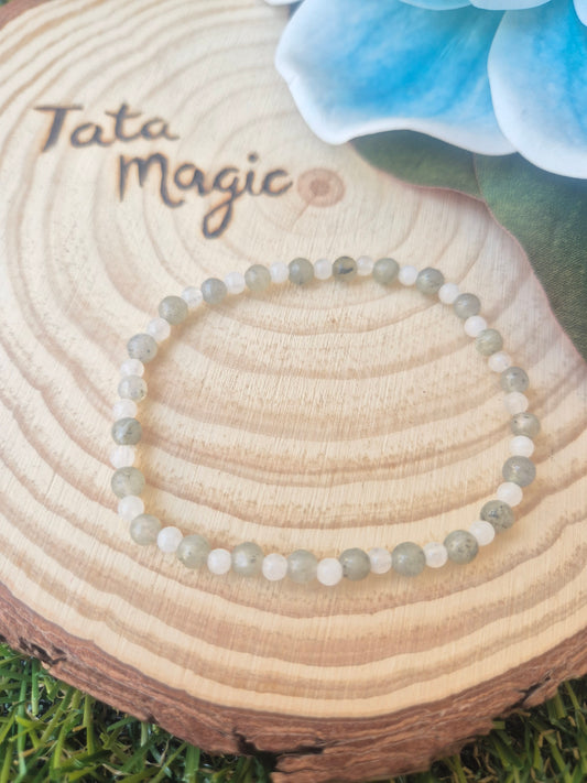 Pulsera Mineral  Iluminación Mágica 4mm - Claridad, Energía y Protección
