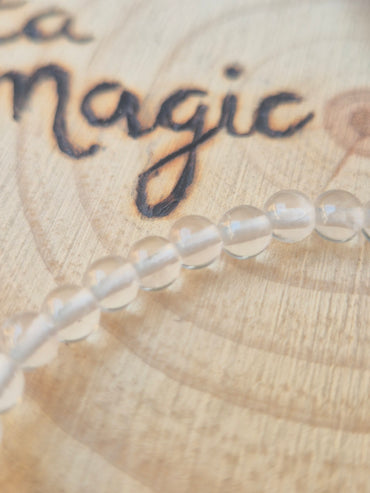 Pulsera de Cuarzo Blanco 4 mm - Claridad Mental y Protección Energética