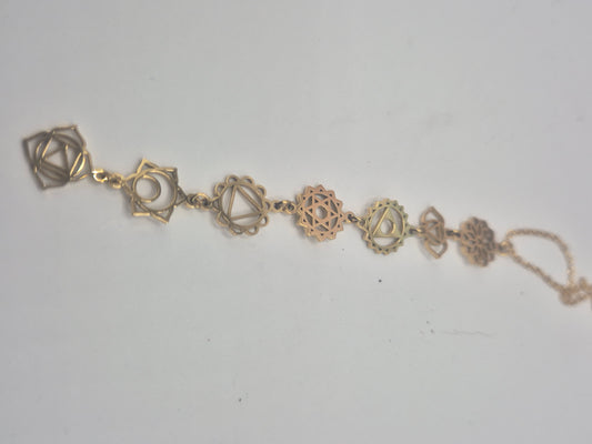 Colgante Acero Dorado 7 Chakras