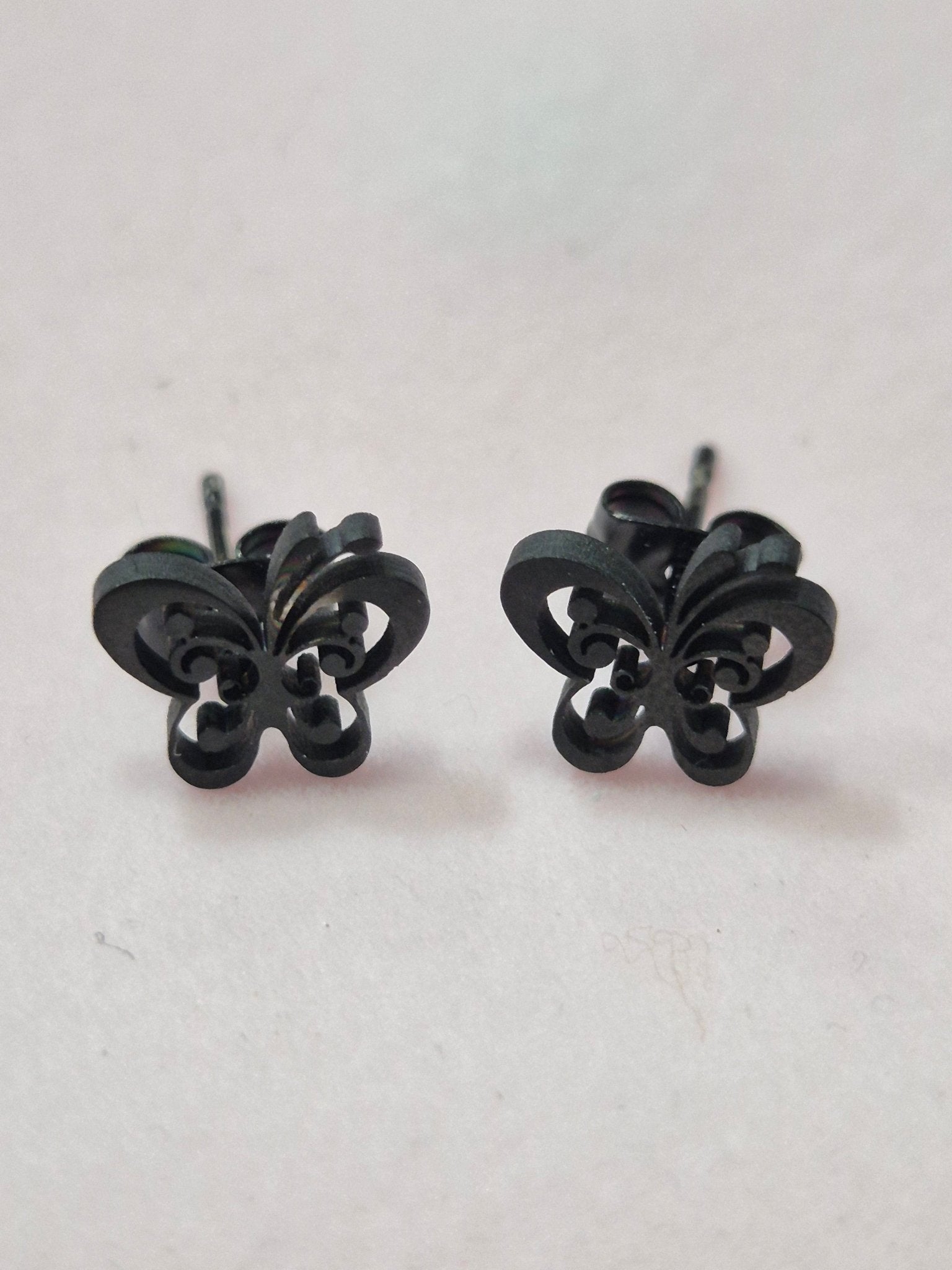 Pendientes mariposa negra acero PendientesaceroTienda esotérica Málaga - La Tienda de Tata Magic: tienda Esotérica en Málaga