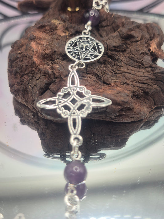 Pulsera Doble Protección Amatista Plata 925