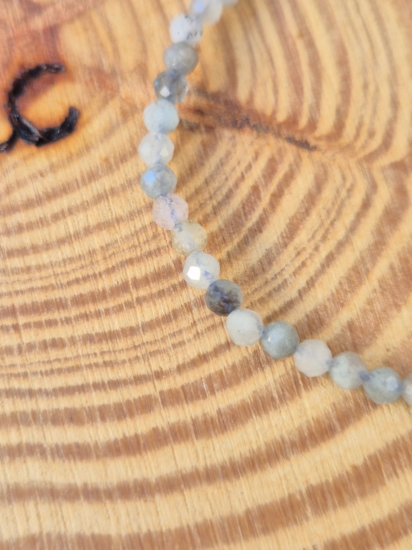 Pulsera Aguamarina Facetado 3 mm JoyeriamineralespulserasTienda esotérica Málaga - La Tienda de Tata Magic: tienda Esotérica en Málaga