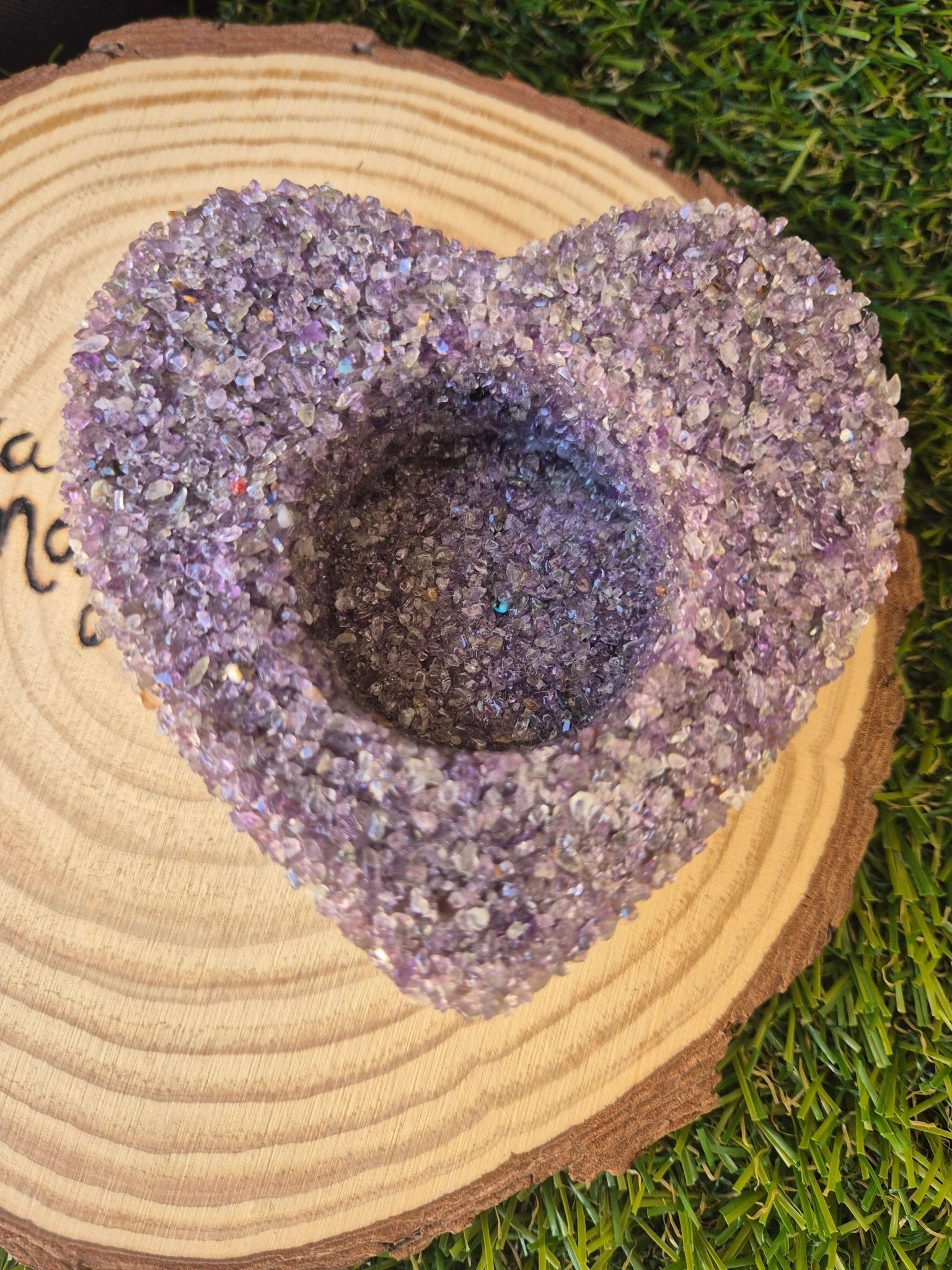 Portavelas Corazón de Amatista - Amor, Calma Y Energía Espiritual VelasTienda esotérica Málaga - La Tienda de Tata Magic: tienda Esotérica en Málaga
