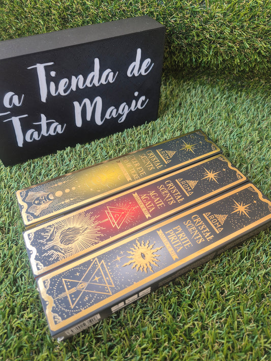 Pack Inciensos Minerales Economía / Ojo de tigre + Ágata + Pirita