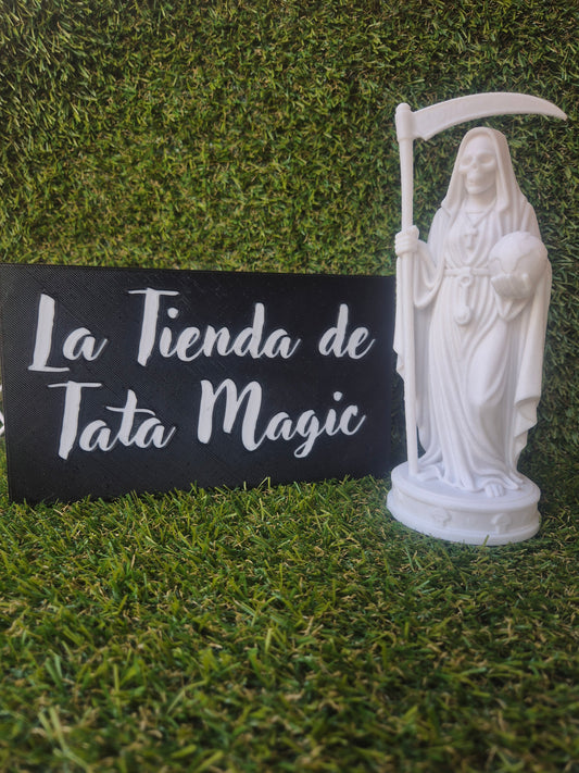 Santa Muerte Blanca Con Carga 20cm- Limpieza Energética y Protección