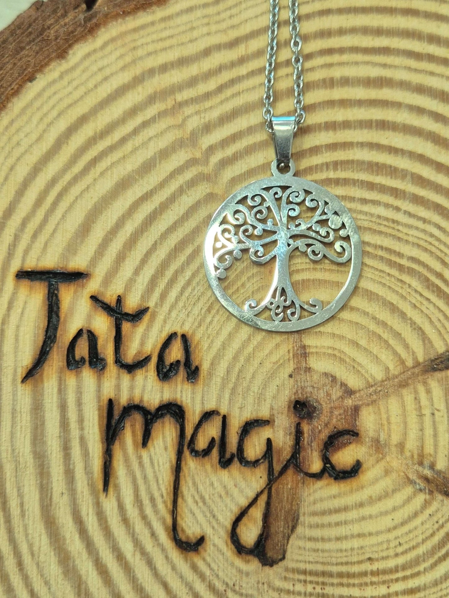 Colgante arbol de la vida acero Tienda esotérica Málaga - La Tienda de Tata Magic: tienda Esotérica en Málaga