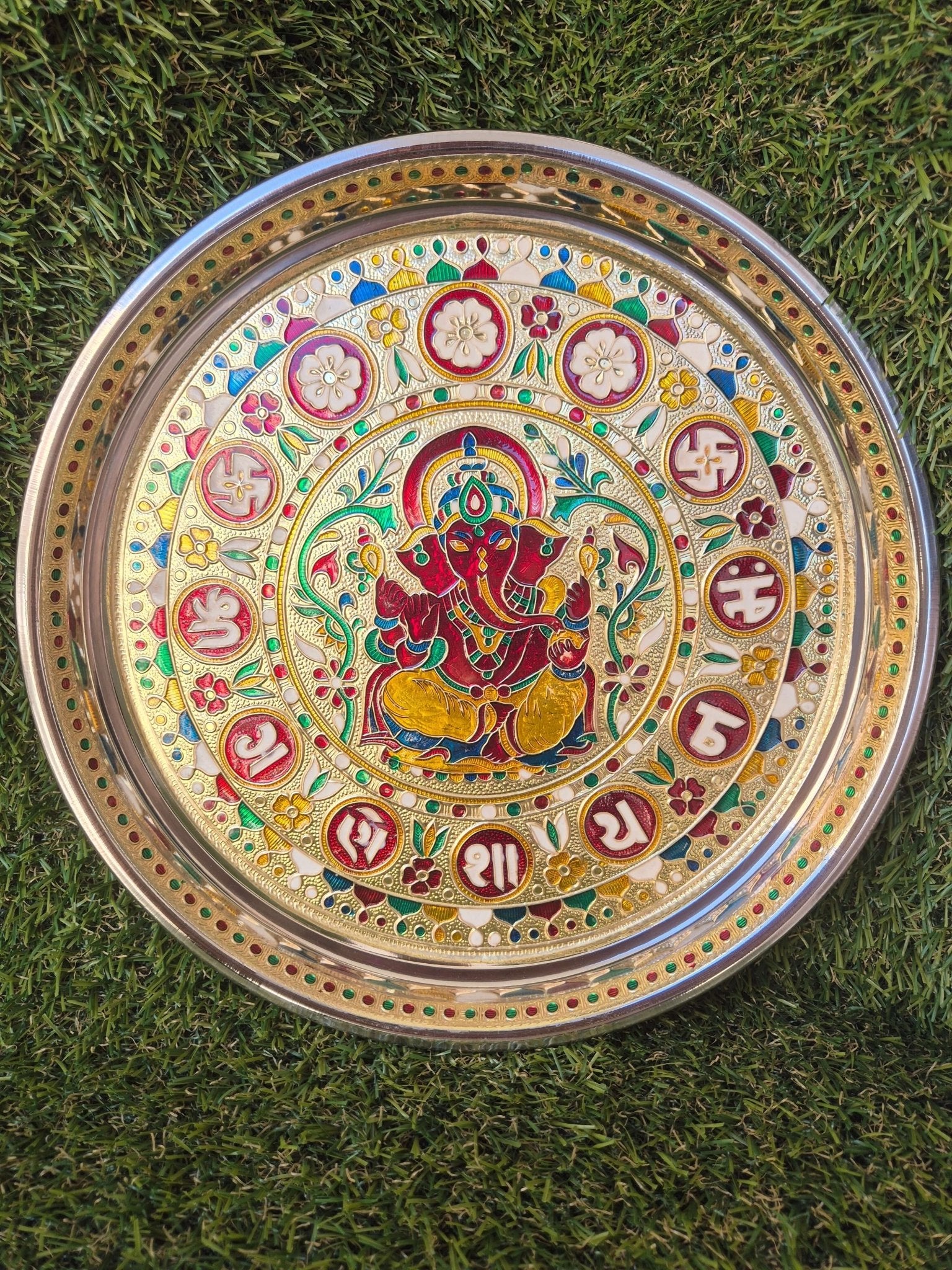 Plato Metálico de Ofrendas Ganesha - Prosperidad, Éxito y Eliminación de Obstáculos platoTienda esotérica Málaga - La Tienda de Tata Magic: tienda Esotérica en Málaga