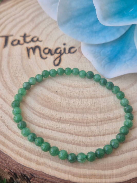 Pulsera de Esmeralda 4mm-Prosperidad, Amor y Clarividencia