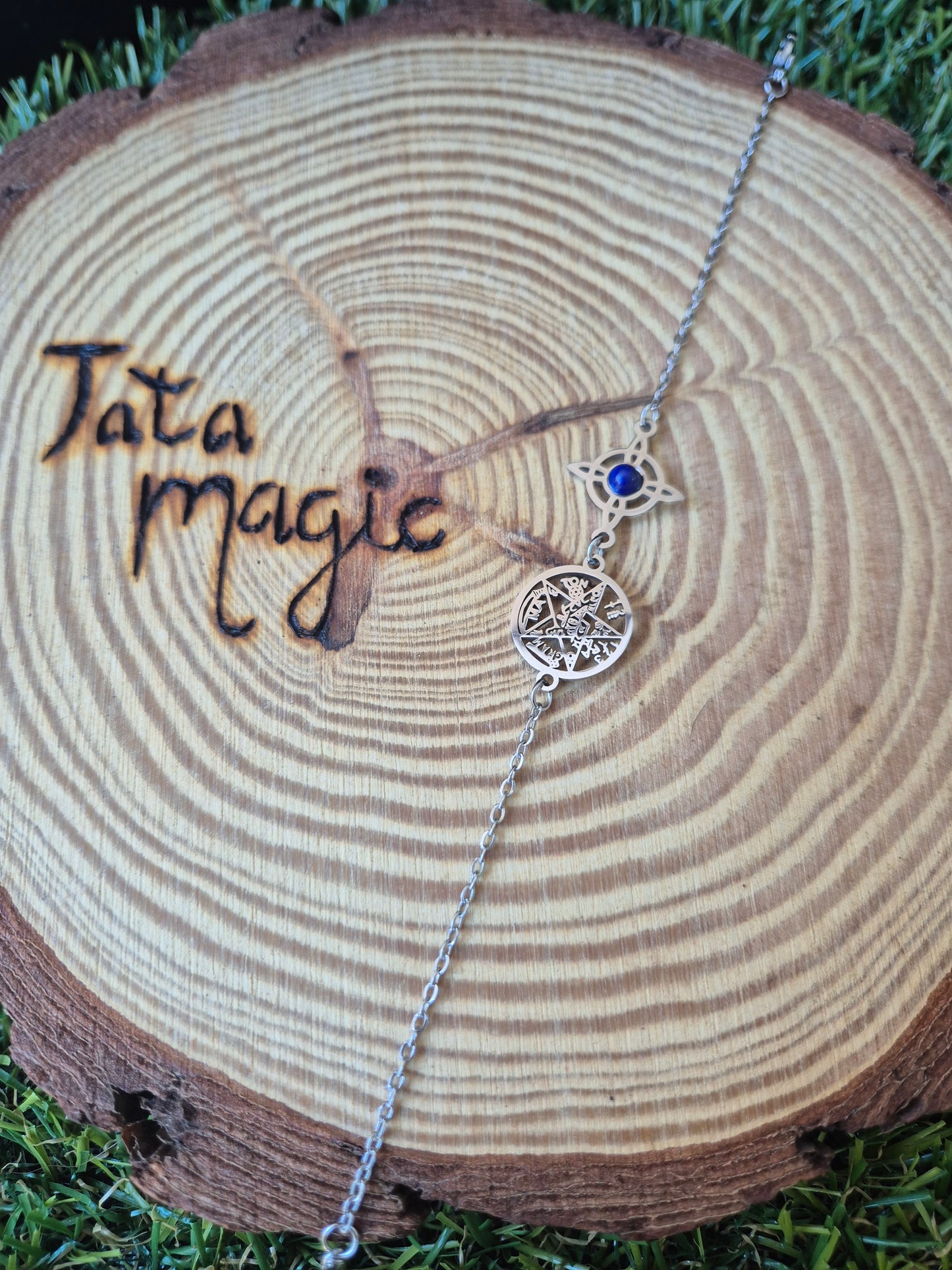 Pulsera Acero Doble Protección Lapislazuli Consagrada