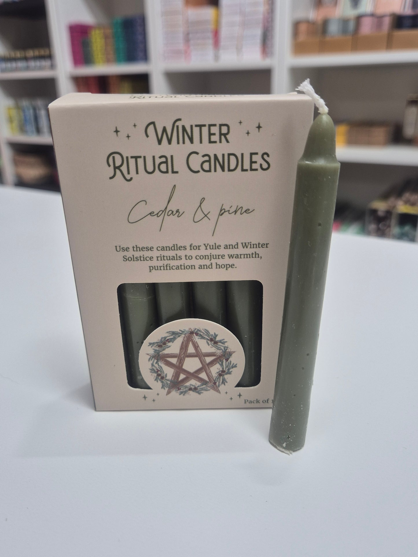 Velas rituales de invierno de cedro y pino-Especial Yule y solsticio (pack 12)