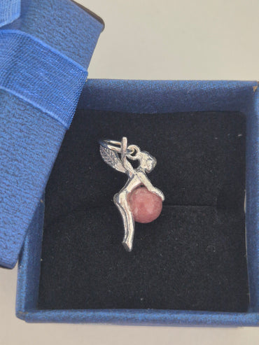Colgante Hada Rodonita Plata 925(Sin Cadena)
