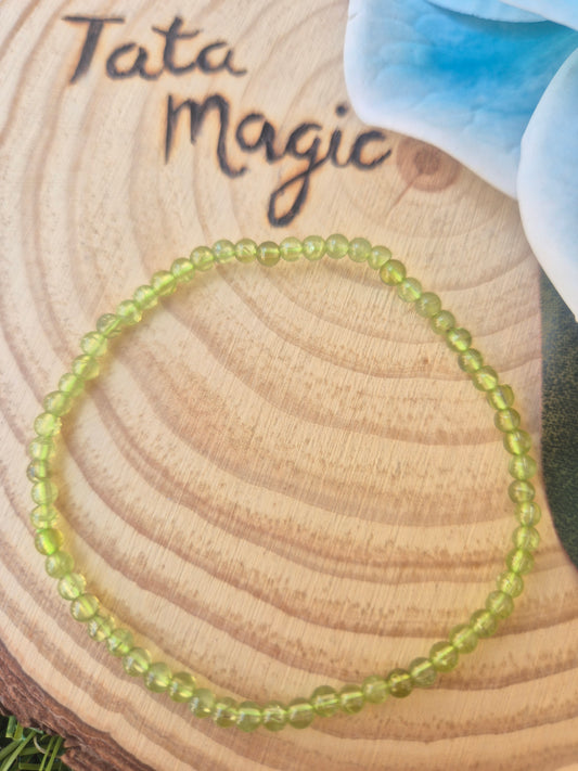 Pulsera de Peridoto 4mm - Sanación, Energía Positiva y Equilibrio