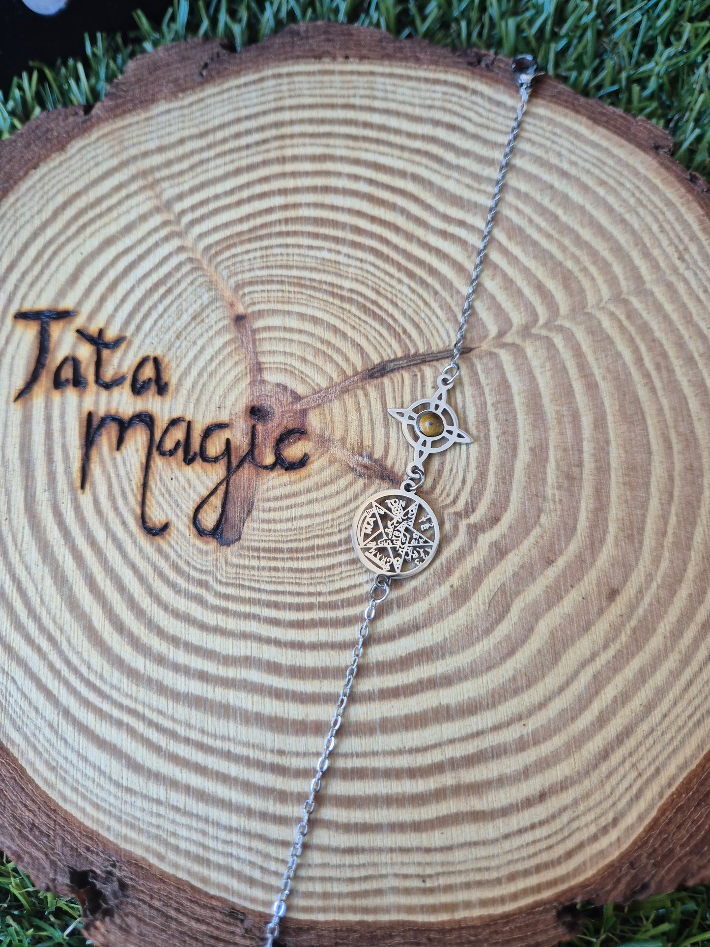 Pulsera Acero Doble Protección Ojo de Tigre Consagrada