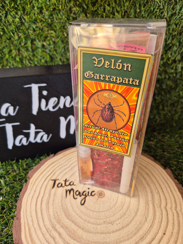 Velón Garrapata de 7 Llaves - Ritual Atrayente del Amor, Pasión, Unión de Pareja y Amarre