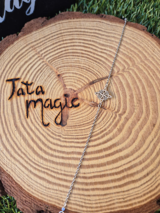 Pulsera Nudo de Bruja Acero Plateada Consagrada - Protección