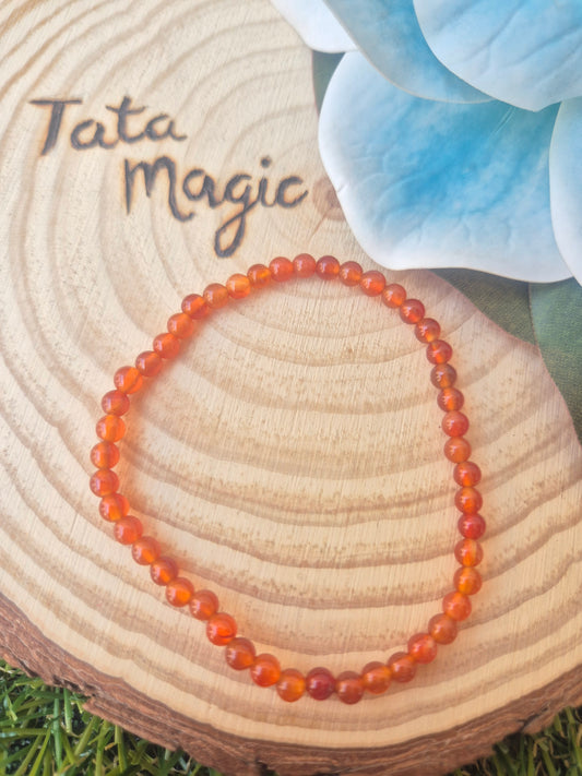 Pulsera Carneola 4mm - Energía Vital, Confianza y Creatividad