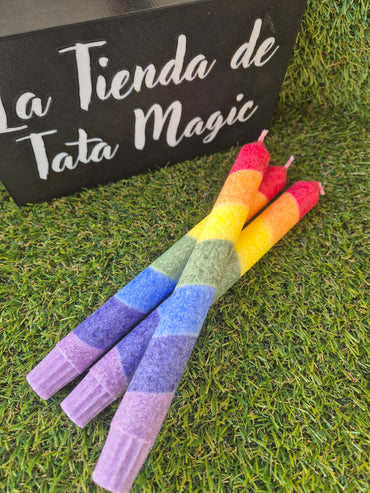 Pack de Velas Arcoíris de Estearina - Equilibrio Energético, Rituales y Armonía de Chakras