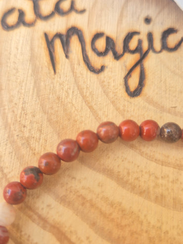 Pulsera de Jaspe Rojo 4mm- Fuerza Vital, Enraizamiento y Protección