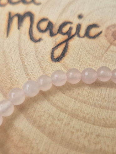 Pulsera de Cuarzo Rosa 4mm -Amor, Armonía y Sanación Emocional