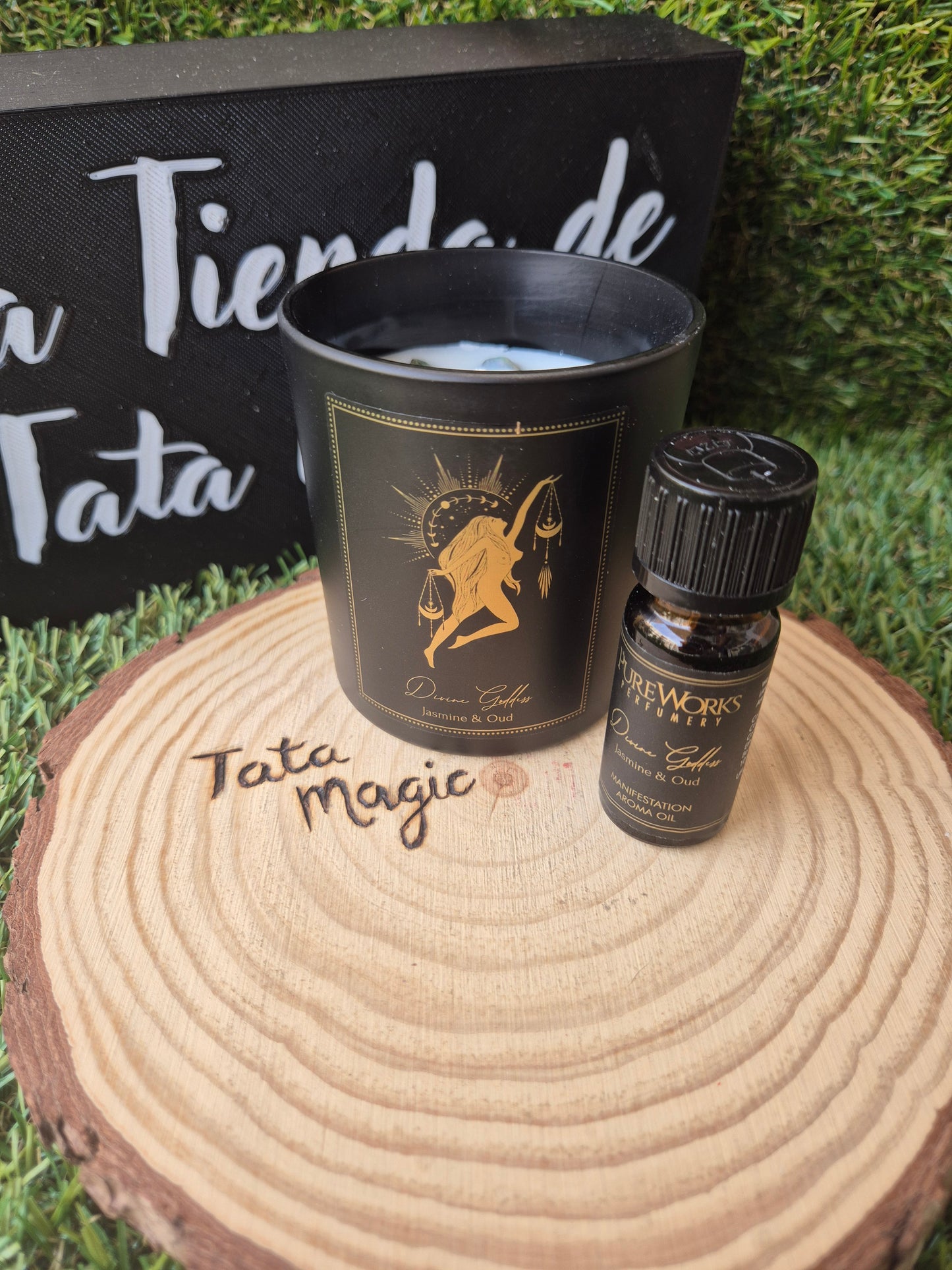 Pack Vela + Aceite Pureworks Diosa Divina / JazmÍn y Oud - Poder Femenino y Atracción