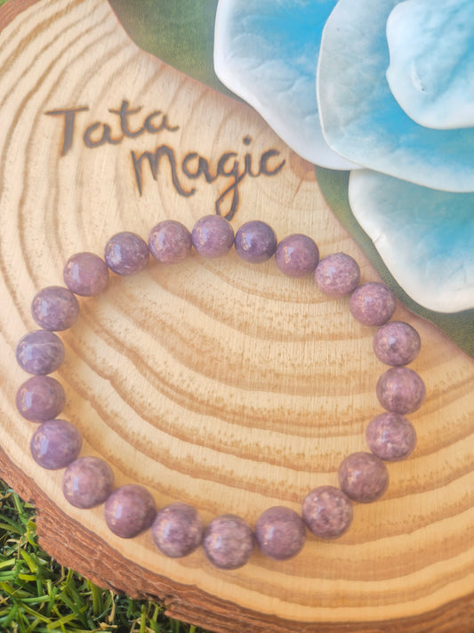 Pulsera Lepidolita 8 mm - Calma, Sueño y Equilibrio Emocional